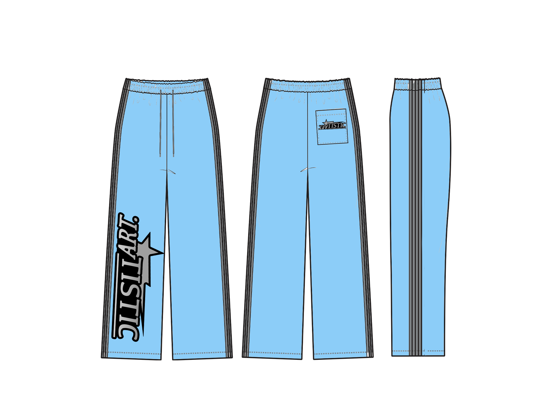 Blue Artistic Pants