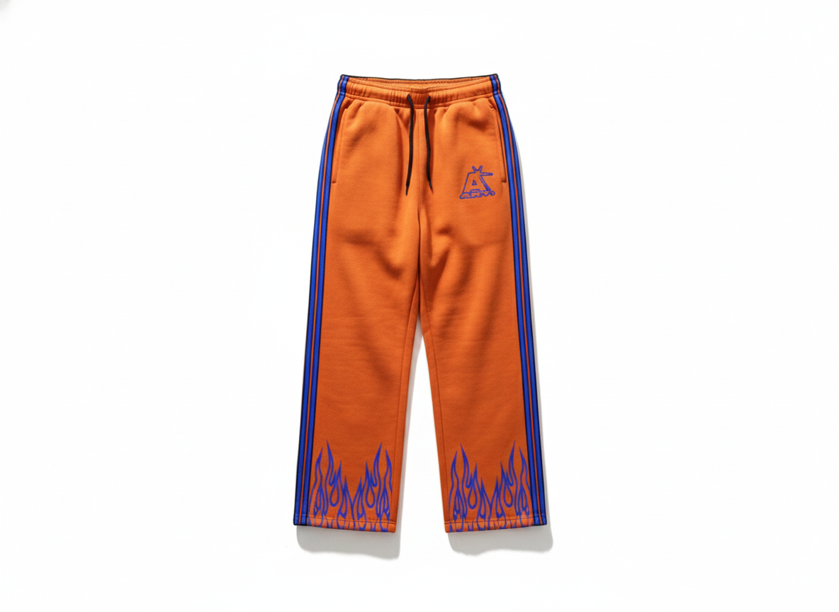 Orange Flame Art Pants